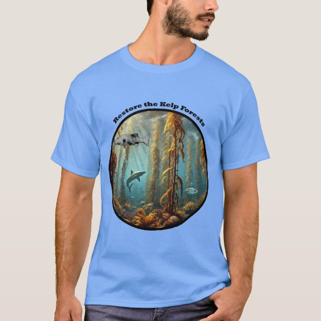 T-shirt Forêt sous-marine de Kelp avec poisson et homard U (Devant)