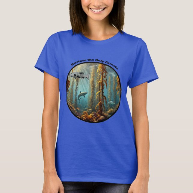 T-shirt Forêt sous-marine de Kelp avec poisson et homard U (Devant)