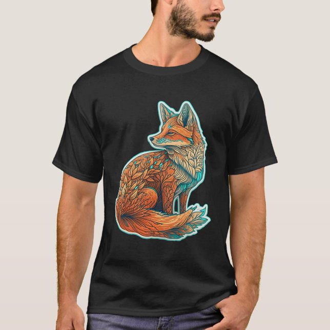 T-shirt Forêt Spirit Fox Plante Transformation Nature Aest (Devant)