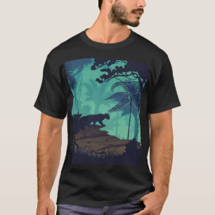 T-shirt Forêt tropicale, arrière - plan du soir jaguar.