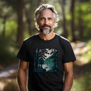 T-shirt Forêt Woods Nature Paysage Vintage du Nord