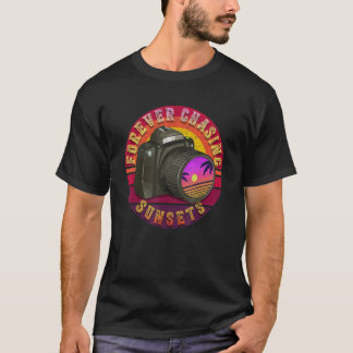T-shirt Forever Chasing Sunset Tendance Retro Photographie
