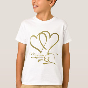 T-shirt Forever Hearts Gold éditable couleurs arrière - pl