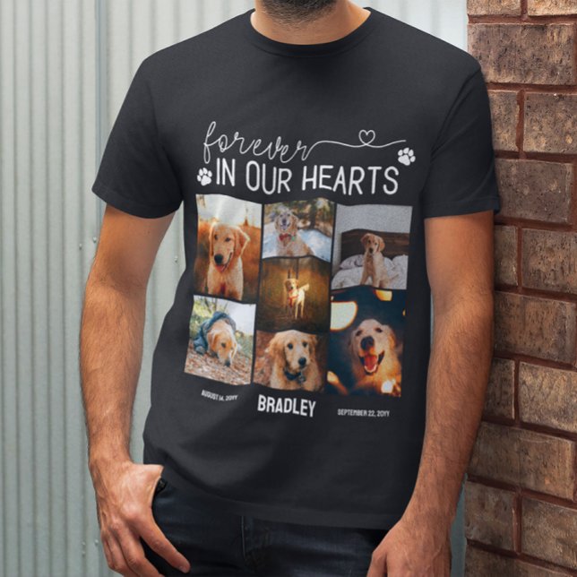 T-shirt Forever In Our Hearts Pet Memorial Photo Collage (Créateur téléchargé)
