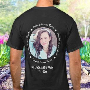 T-shirt Forever in our Hearts Photo personnalisée Mémorial