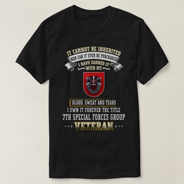T-shirt Forever Le titre 7e Groupe des forces spéciales Vé (Design devant)
