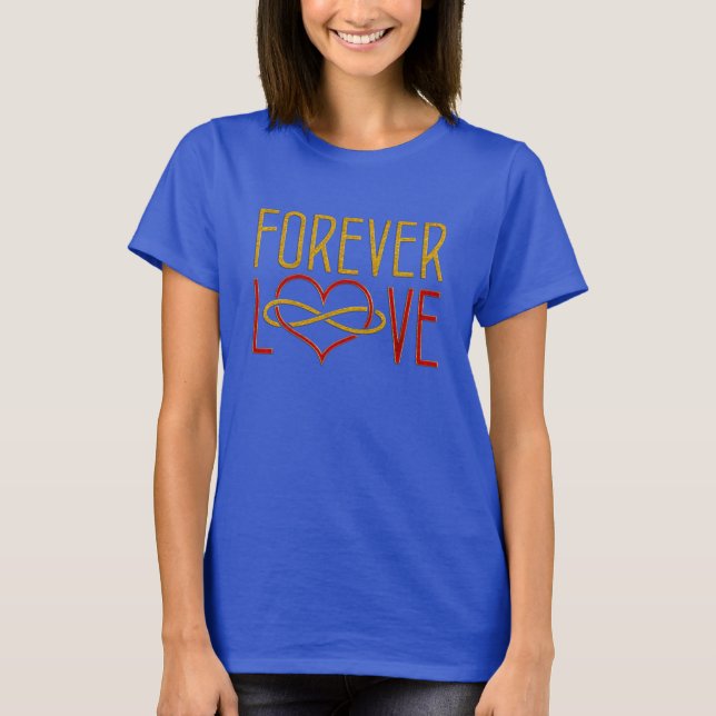 T-shirt FOREVER LOVE Heart - or rouge (Devant)