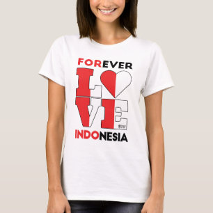 T-shirt Forever Love Indonésie Femmes Blanches