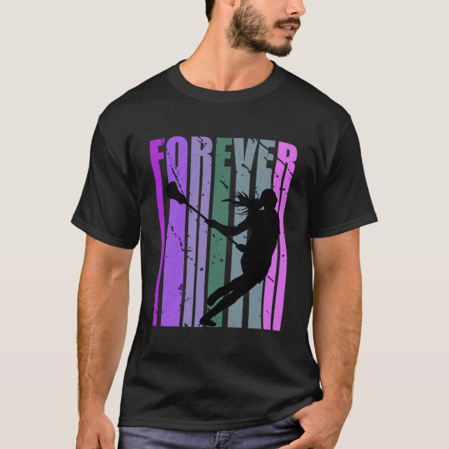 T-shirt Forever Retro Lacrosse Joli Joueur Team Coach Co (Devant)