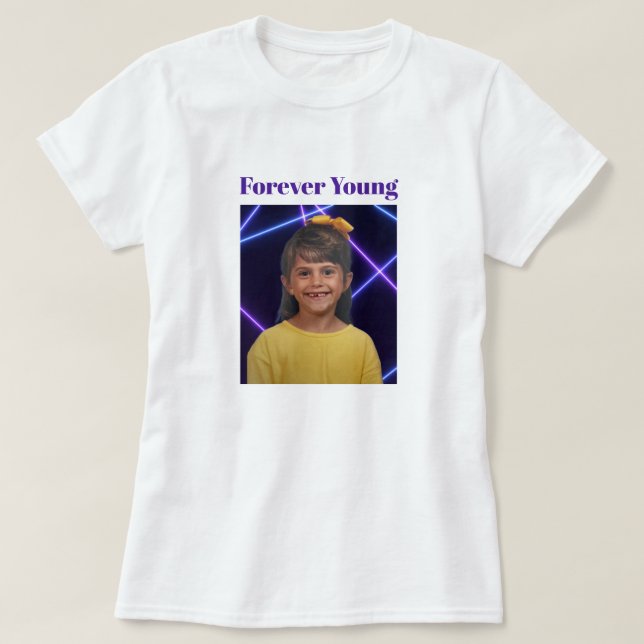 T-shirt Forever Young photo Vintage Fun (Design devant)