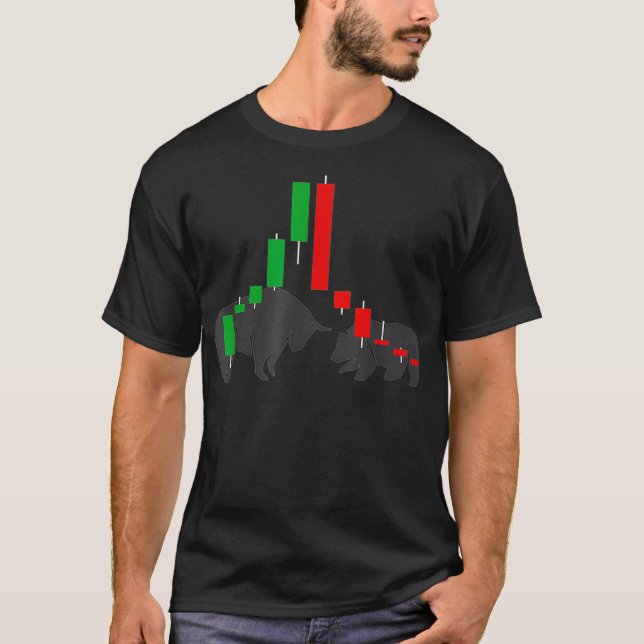T-shirt Forex Bull Vs Bear Marché Stock (Devant)