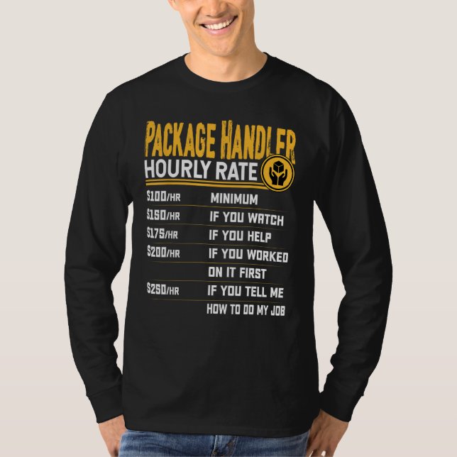 T-shirt Forfait Funny Handler Taux horaire (Devant)