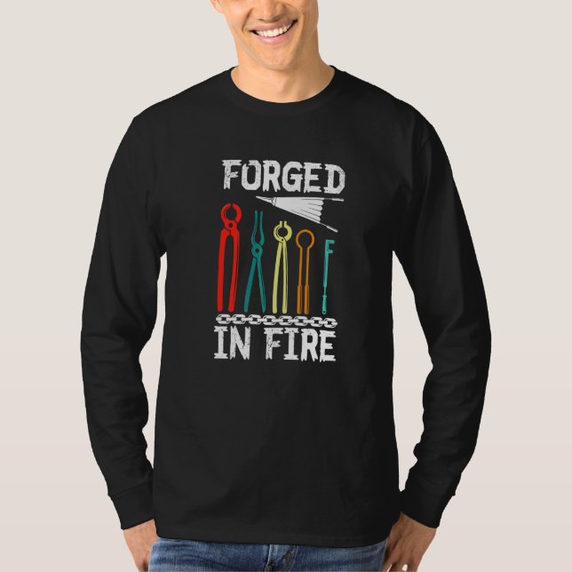 T-shirt Forge Dans Farrier Flamer Noir Fer Fer Fer Fo Fo (Devant)