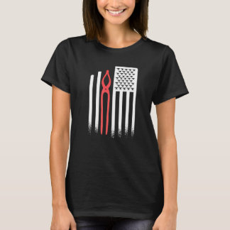 T-shirt Forge de drapeau de forgeron Forgeage 