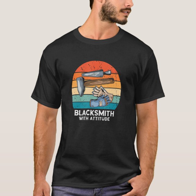 T-shirt Forge Rétro Avec Attitude Forge Outils Blacksm (Devant)