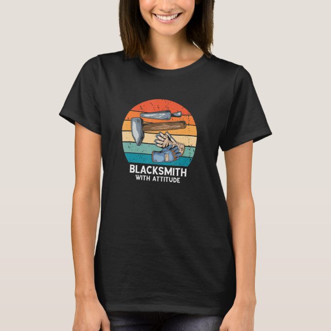 T-shirt Forge Rétro Avec Attitude Forge Outils Blacksm (Devant)