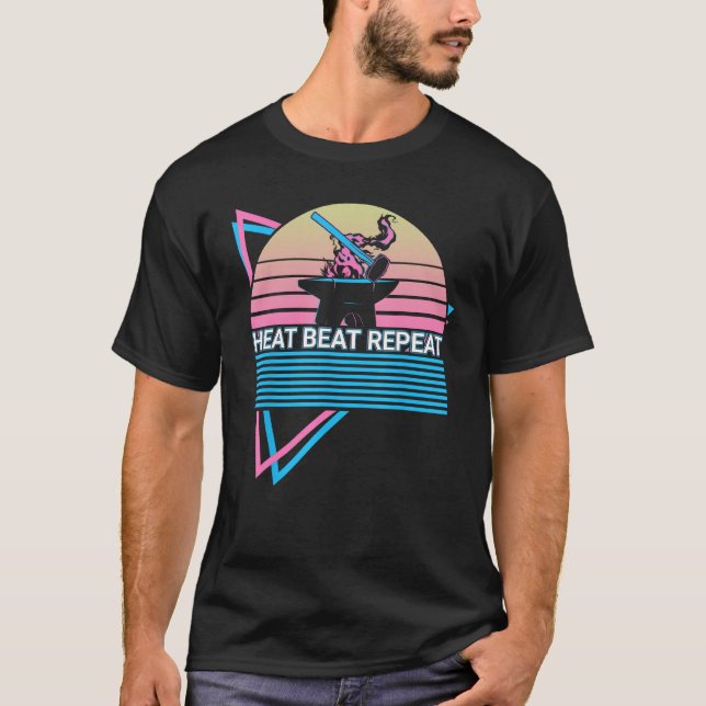 T-shirt Forgeron drôle Forge Rétro Chaleur (Devant)