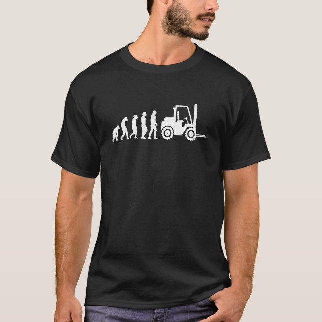 T-shirt Forklift Driver Human Evolution Warehouse Forklift (Devant)