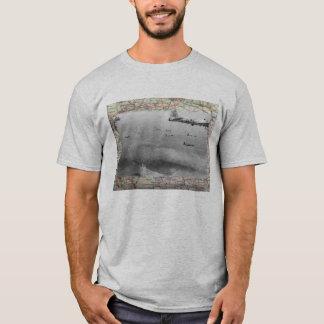 T-shirt Formation B17 au-dessus de carte de 2ÈME GUERRE