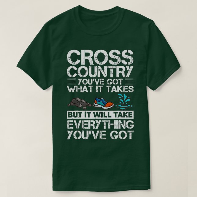 T-shirt Formation Coach cross-country Running XC Run Race (Design devant)