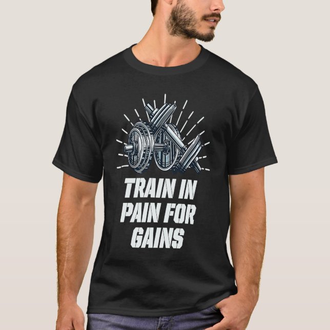 T-shirt Formation dans la douleur pour les gains Entraînem (Devant)