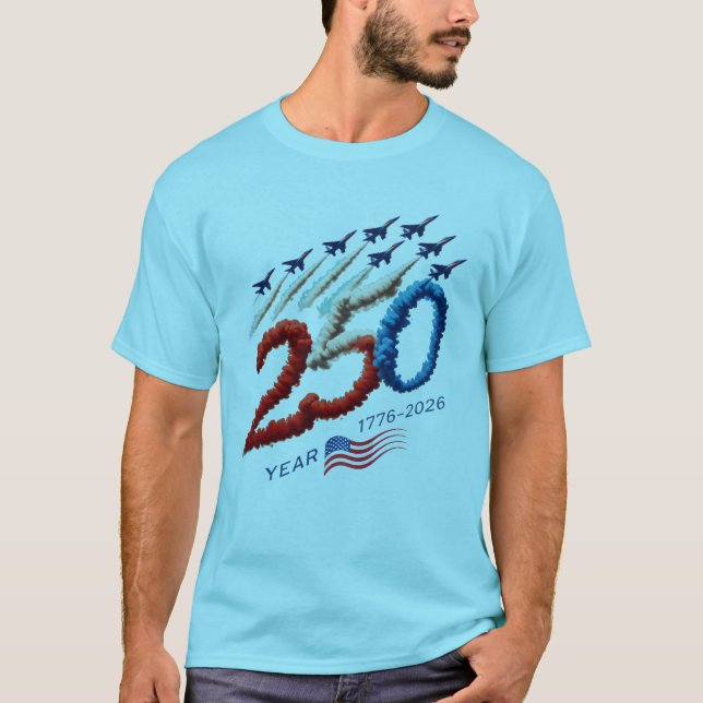 T-shirt Formation d'avions à réaction pour le 250e anniver (Devant)