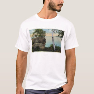 T-shirt Formation de roche de vieil homme de vue d'île