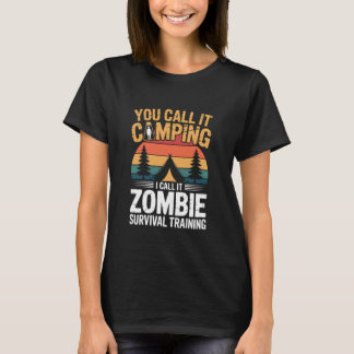 T-shirt Formation de survie zombie campeur randonneur Hall