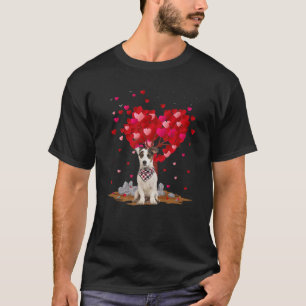 T-shirt Forme de coeur amusant Jack Russell Terrier Chien