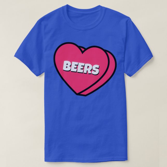 T-shirt Forme de coeur de la bière T (Design devant)