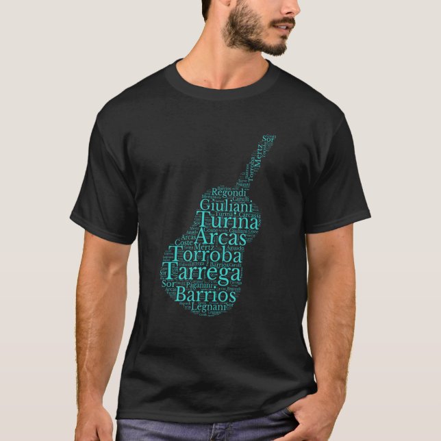T-shirt Forme de guitare classique pour guitariste classiq (Devant)