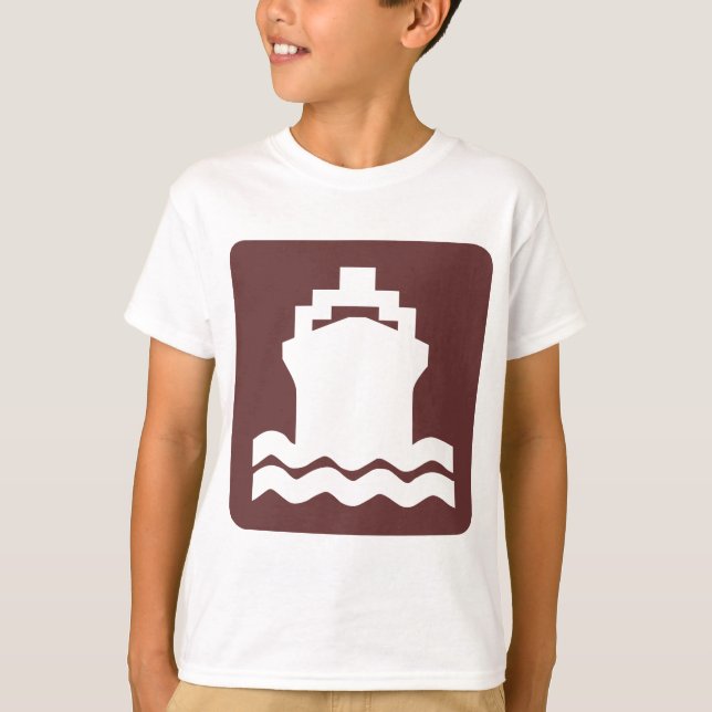 T-shirt Forme de navire - Brown foncé (Devant)