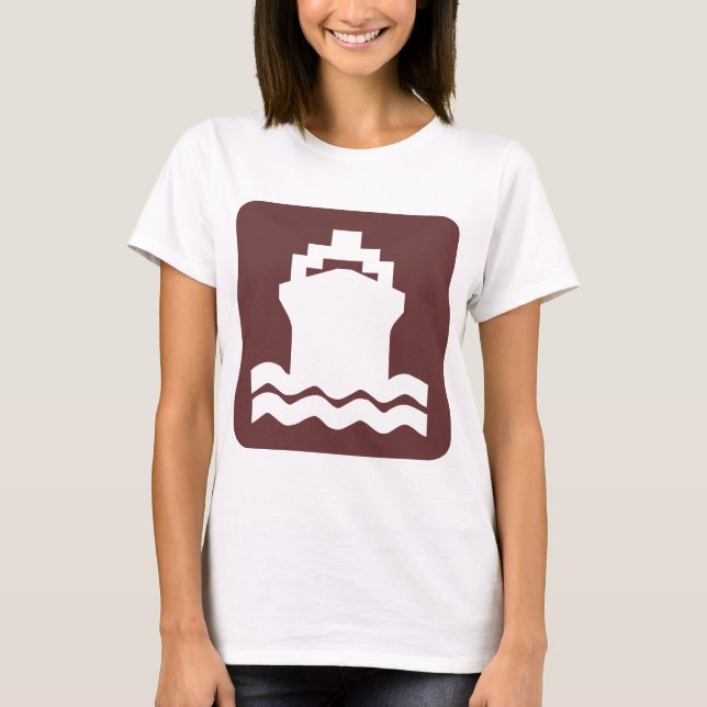 T-shirt Forme de navire - Brown foncé (Devant)