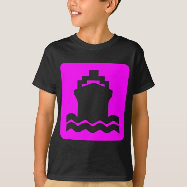 T-shirt Forme de navire - Magenta (Devant)