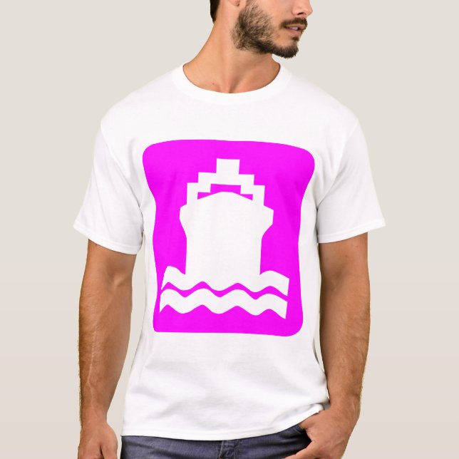 T-shirt Forme de navire - Magenta (Devant)