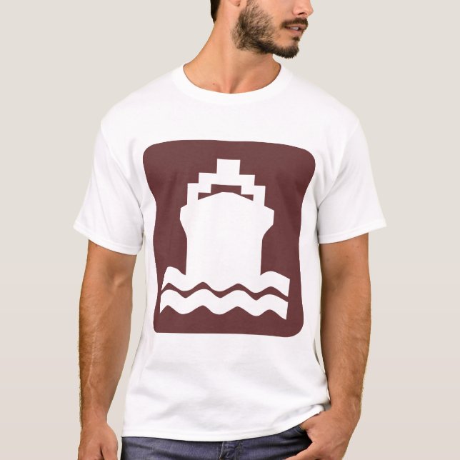 T-shirt Forme de navire - Marron foncé (Devant)
