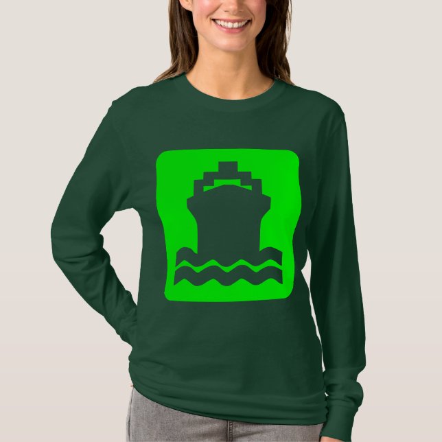 T-shirt Forme de navire - Vert (Devant)
