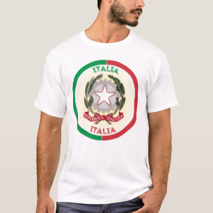 T-shirt Forme du cercle d'emblème national de l'Italie