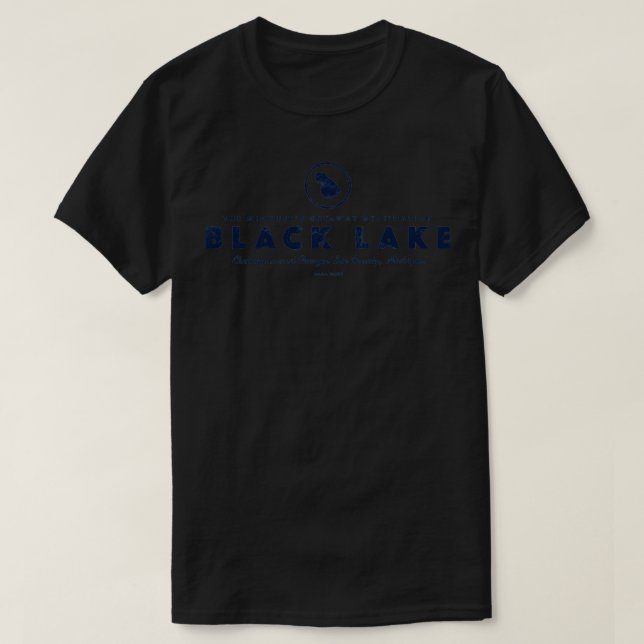 T-shirt Forme du lac Black Lake Michigan (Design devant)