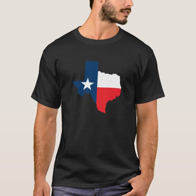 T-shirt Forme du Texas avec le drapeau (Devant)