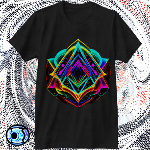 T-shirt Forme fractale Triangle géométrique Abstrait