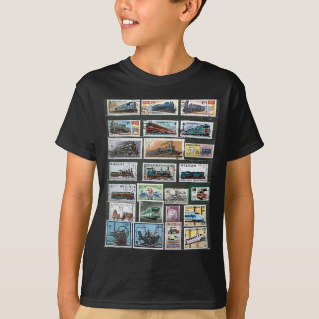 T-shirt Forme les locomotives de chemins de fer 4 (Devant)