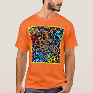 T-shirt Forme Motif de néon élégant et coloré