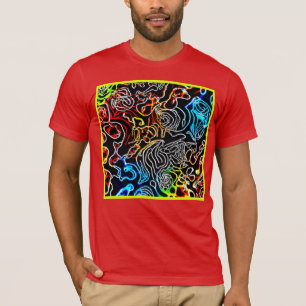 T-shirt Forme Motif de néon élégant et coloré