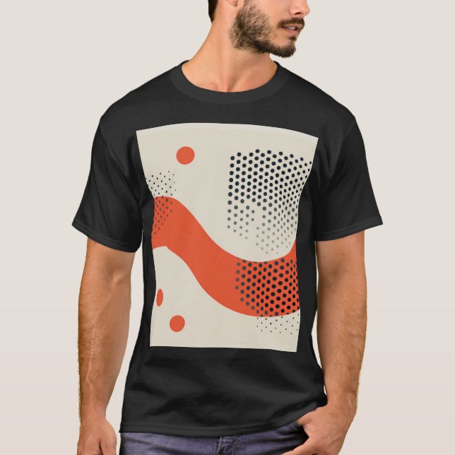 T-shirt Forme orange ondulée avec points noirs (Devant)