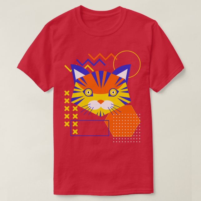 T-shirt Formes Abstraites géométriques de la face de chat (Design devant)