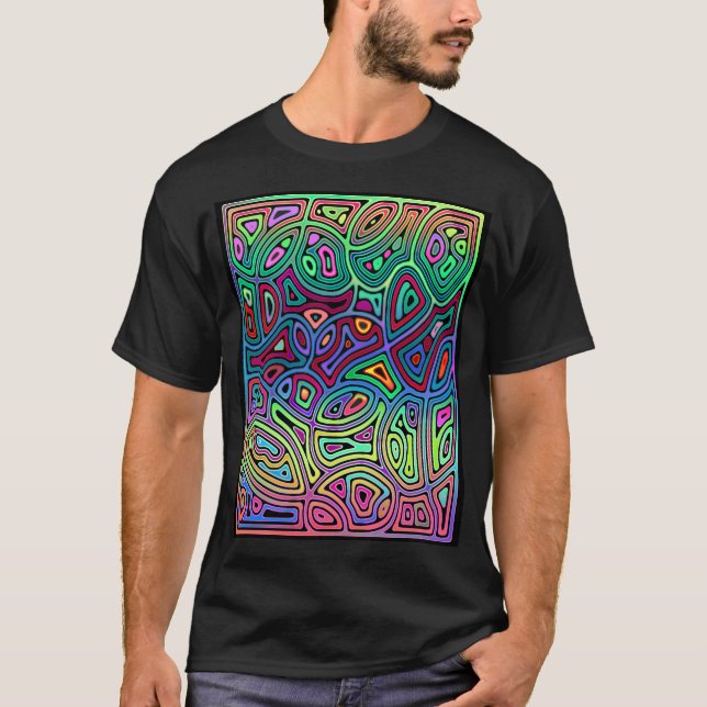 T-shirt formes abstraites multicolores (Devant)