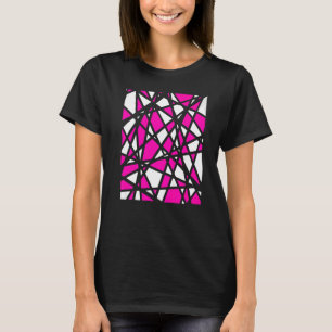T-shirt Formes blanches irrégulières avec accents roses Ab