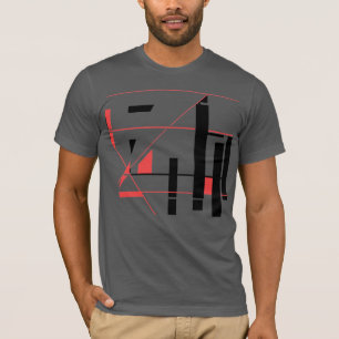 T-shirt Formes de lignes rouges noires Revêtement MCM géom