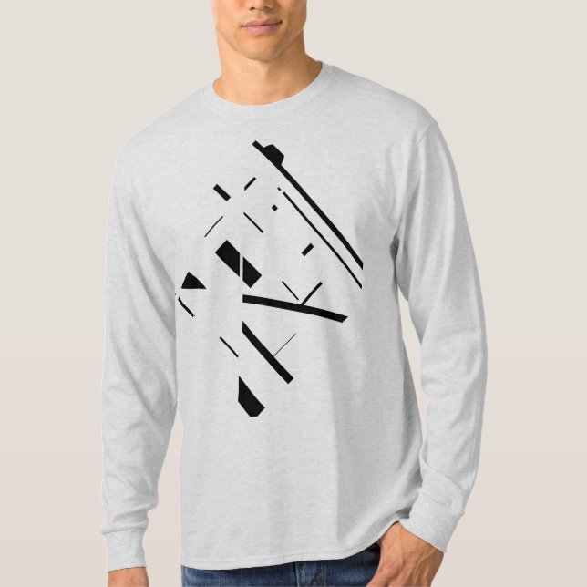T-shirt Formes et lignes noires Conception abstraite diago (Devant)
